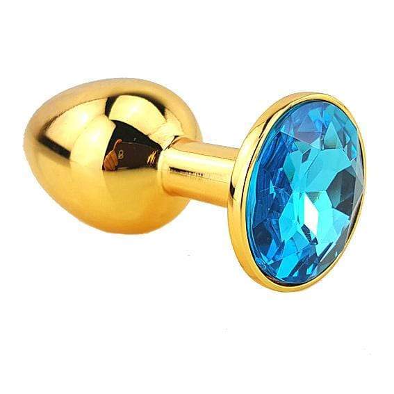 12 Colors Jeweled 3" Golden Metal Plug - lovemesex