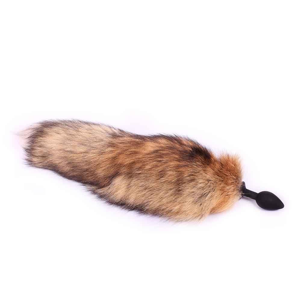 15" - 16" Brown Cat Tail TPE Plug - lovemesexTail Plug