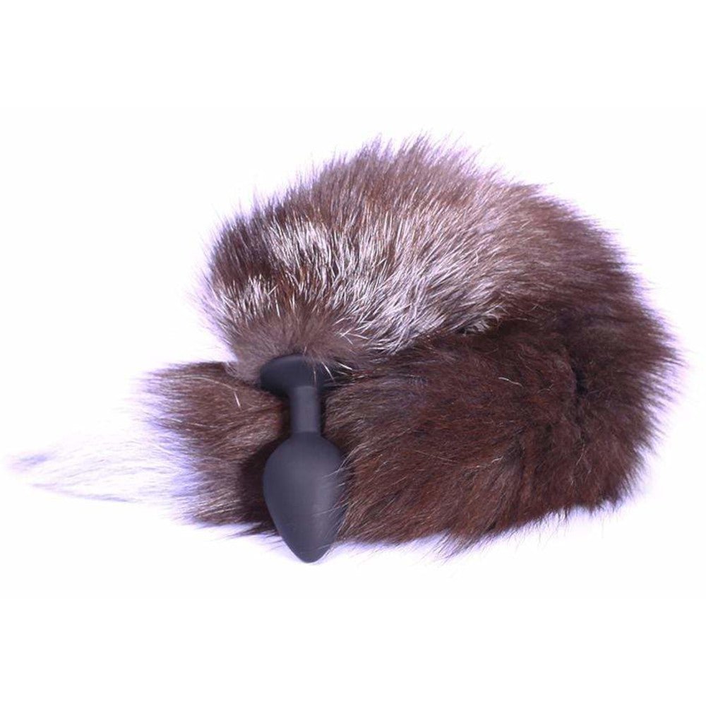 15" Black Cat Tail Silica Gel Plug - lovemesexTail Plug