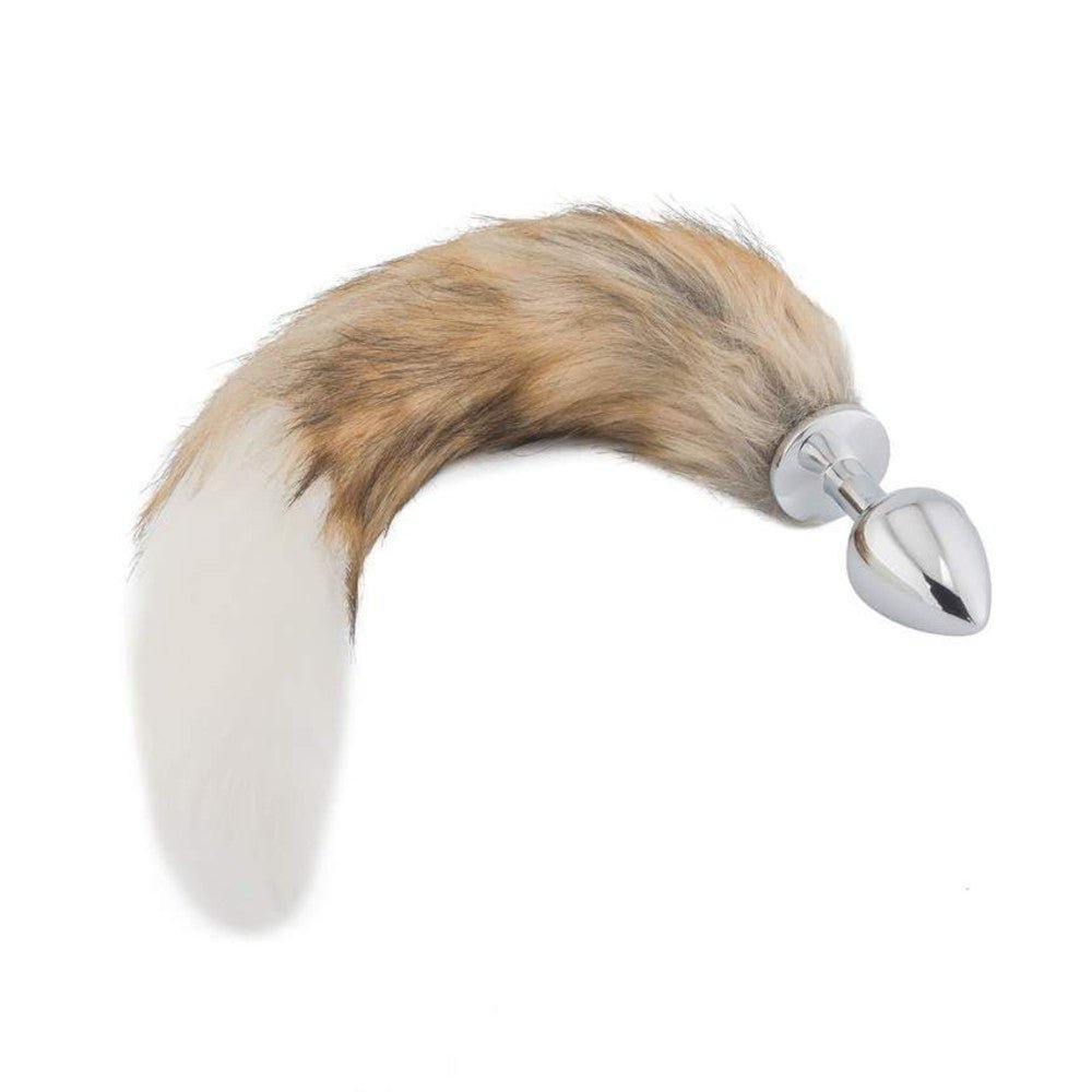 17" Brown Cat Tail 3 sizes Stainless Steel Plug - lovemesexTail Plug