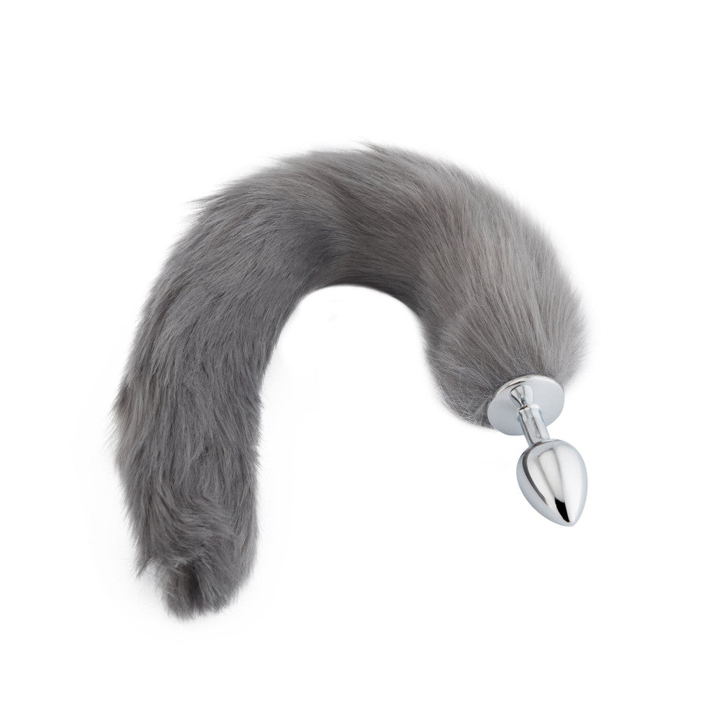 18" Grey Fox Tail Plug - lovemesexTail Plug