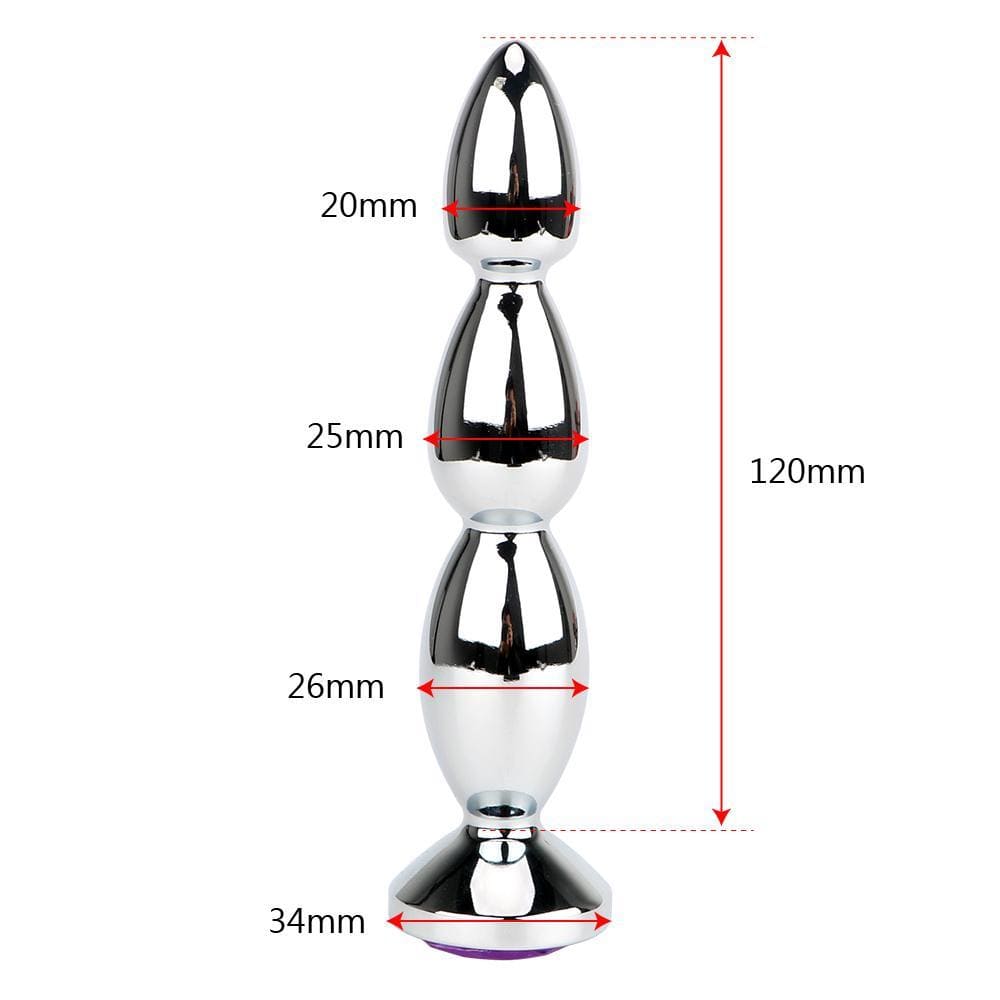 4 Colors Jeweled 5" Stainless Steel Plug - lovemesex