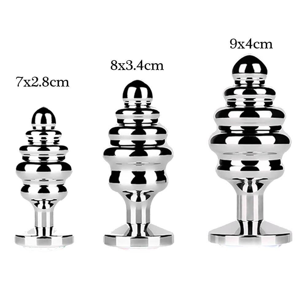 Corkscrew Jeweled Stainless Steel Plug - lovemesex