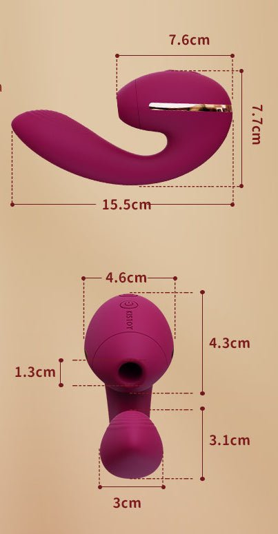 KISTOY TINA MINI SUCKING HEATING INSIDEOUT RECHARGEABLE G-SPOT AND CLITORAL STIMULATOR - lovemesex