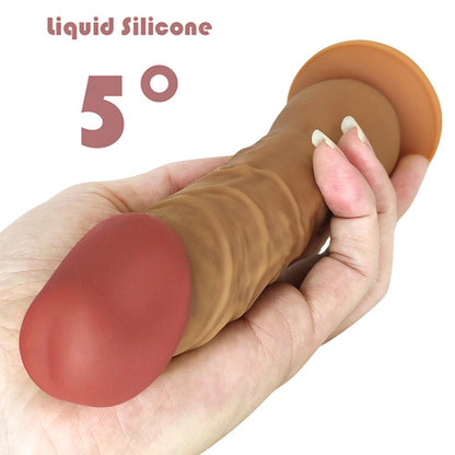 Red & Brown Naturel 7 Inch Realistic Dildo