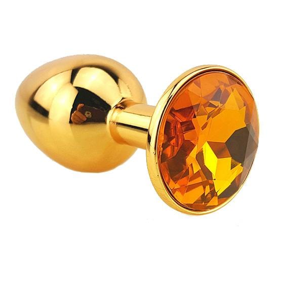 12 Colors Jeweled 3" Golden Metal Plug - lovemesex