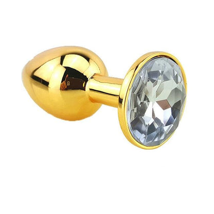 12 Colors Jeweled 3" Golden Metal Plug - lovemesex