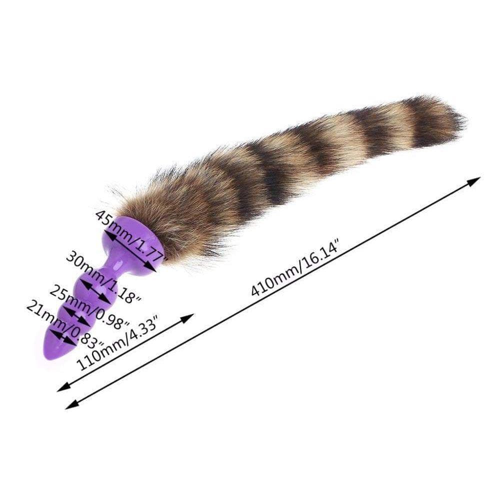 12" Raccoon Tail Plug Silicone - lovemesexTail Plug