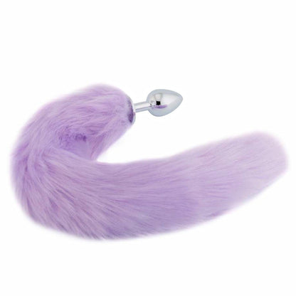 14" Purple Cat Tail Metal Plug - lovemesexTail Plug