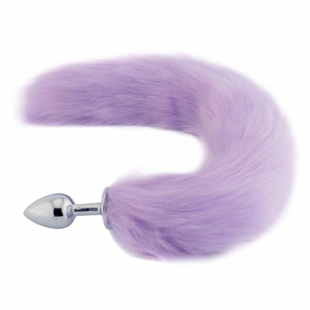 14" Purple Cat Tail Metal Plug - lovemesexTail Plug