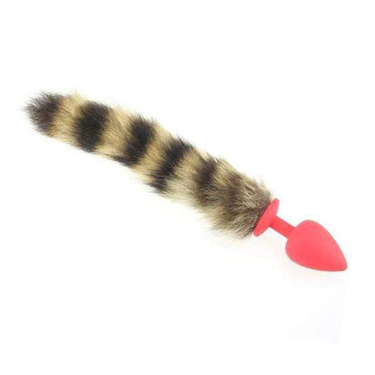 14" Stylish Raccoon Tail Plug with Large Silicone - lovemesexTail Plug