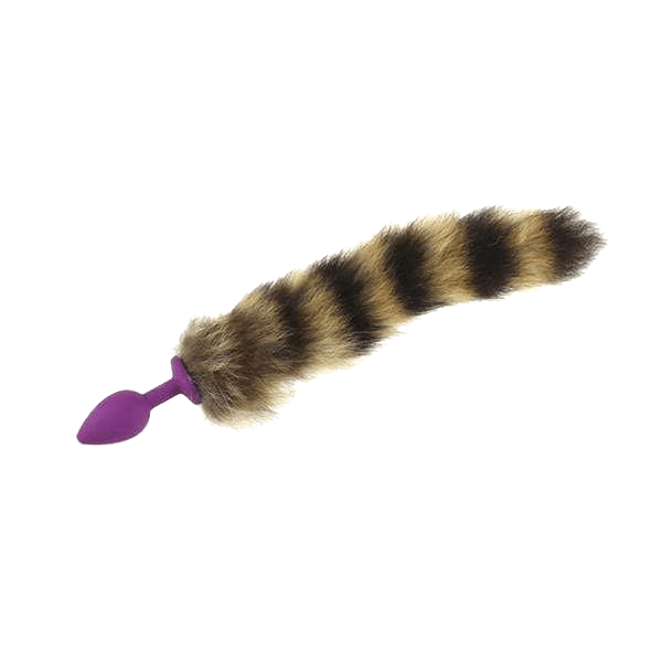 14" Stylish Raccoon Tail Plug With Small Random Color Silicone - lovemesexTail Plug