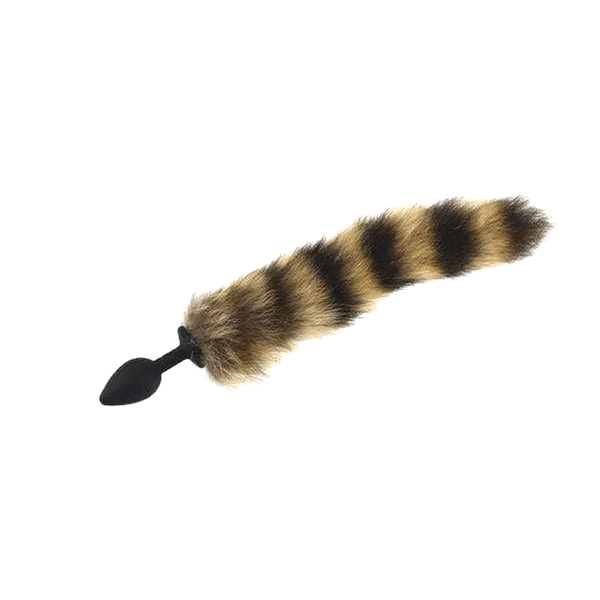 14" Stylish Raccoon Tail Plug With Small Random Color Silicone - lovemesexTail Plug