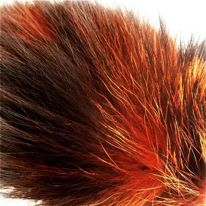 16" Black with Orange Fox Tail Metal Plug - lovemesexTail Plug