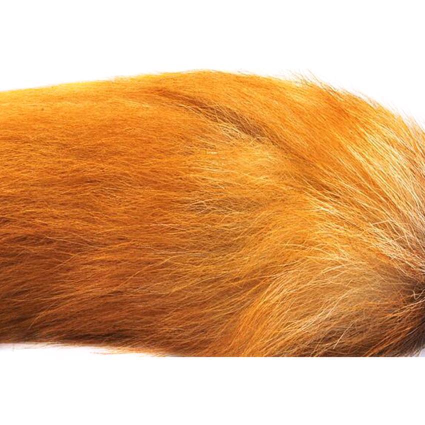 16" Orange Brown Fox Tail Silicone Plug - lovemesexTail Plug