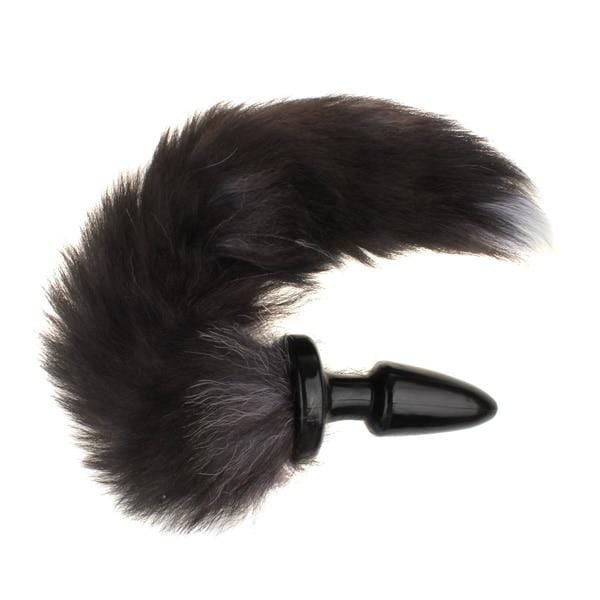 18" Black Cat Tail and Silicone Plug - lovemesexTail Plug