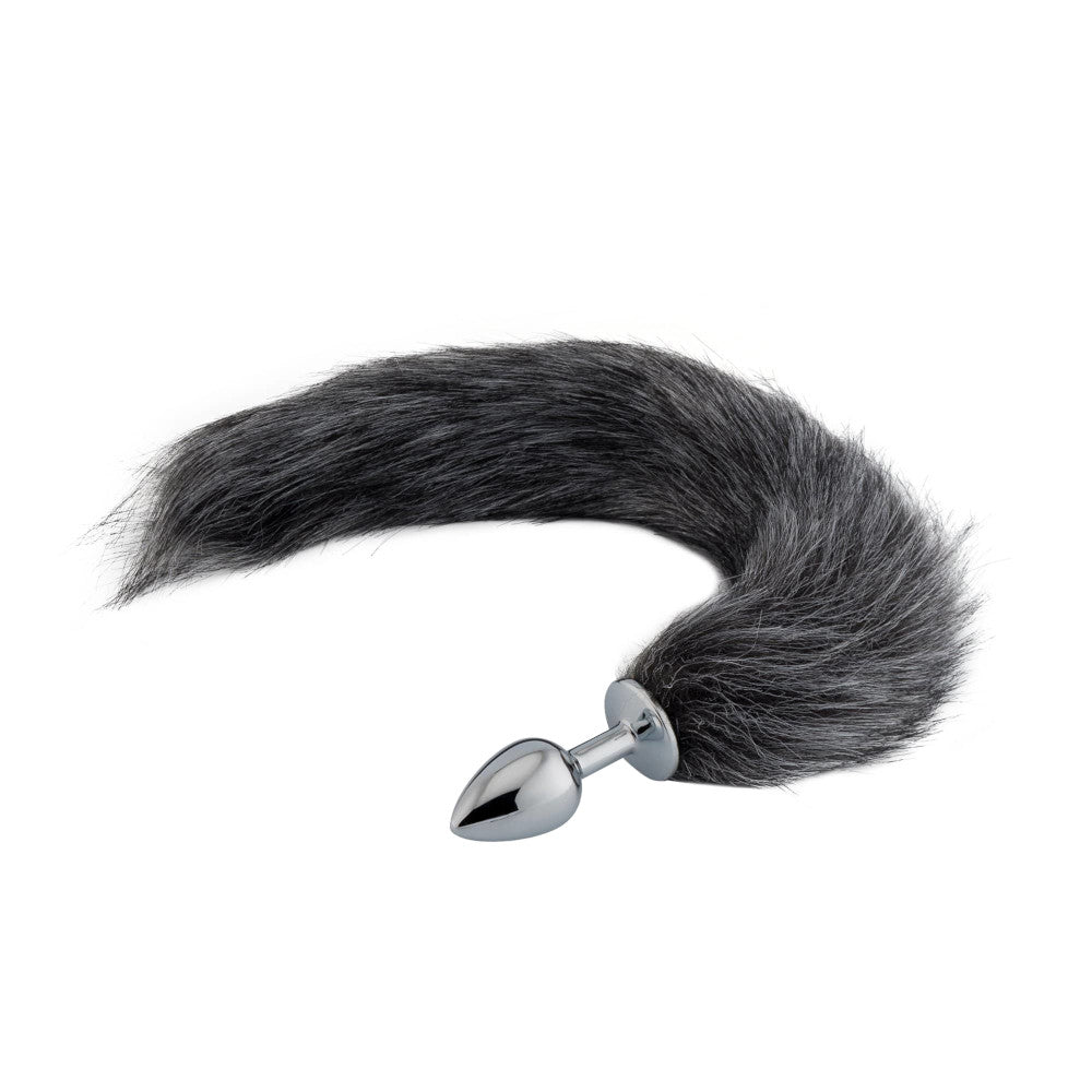 18" Dark Grey Fox Tail Plug - lovemesexTail Plug