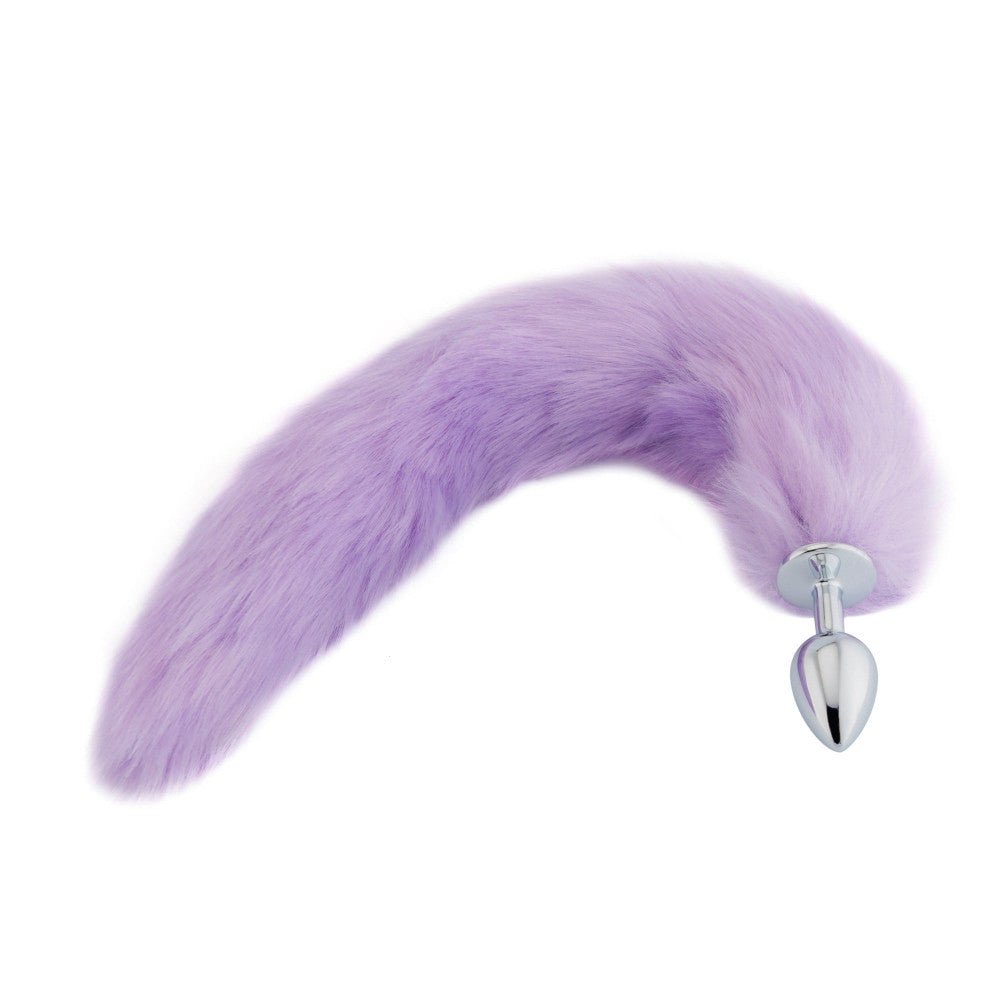 18" Purple Fluffy Fox Tail Plug - lovemesexTail Plug