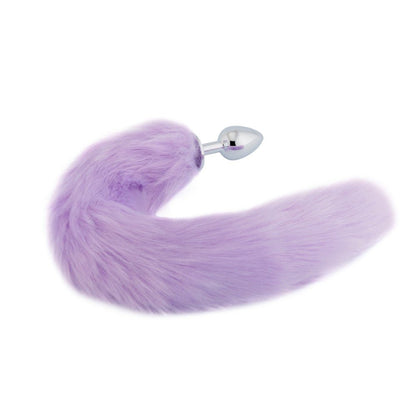 18" Purple Fluffy Fox Tail Plug - lovemesexTail Plug