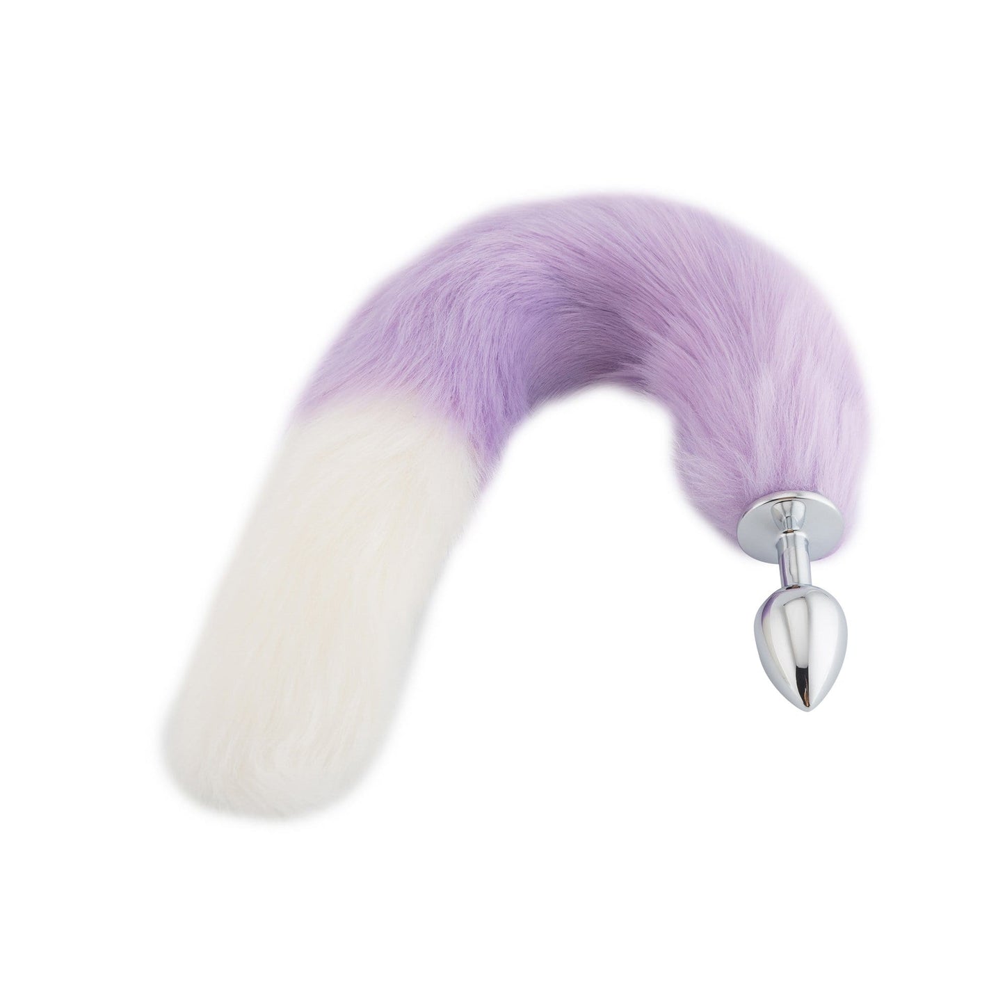 18" Purple with White Fox Tail Plug - lovemesexTail Plug