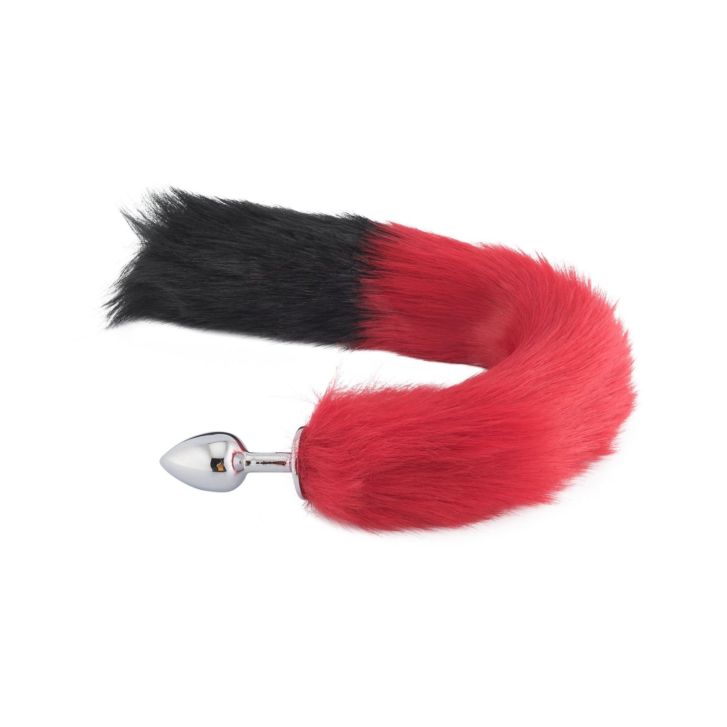 18" Red with Black Tip Fox Tail Plug - lovemesexTail Plug
