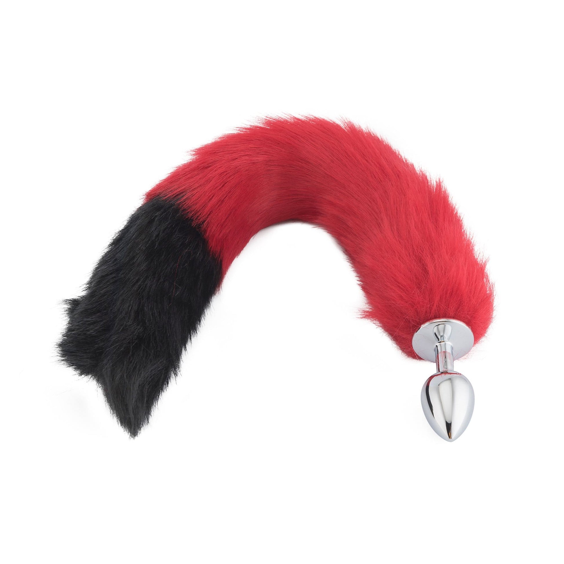 18" Red with Black Tip Fox Tail Plug - lovemesexTail Plug