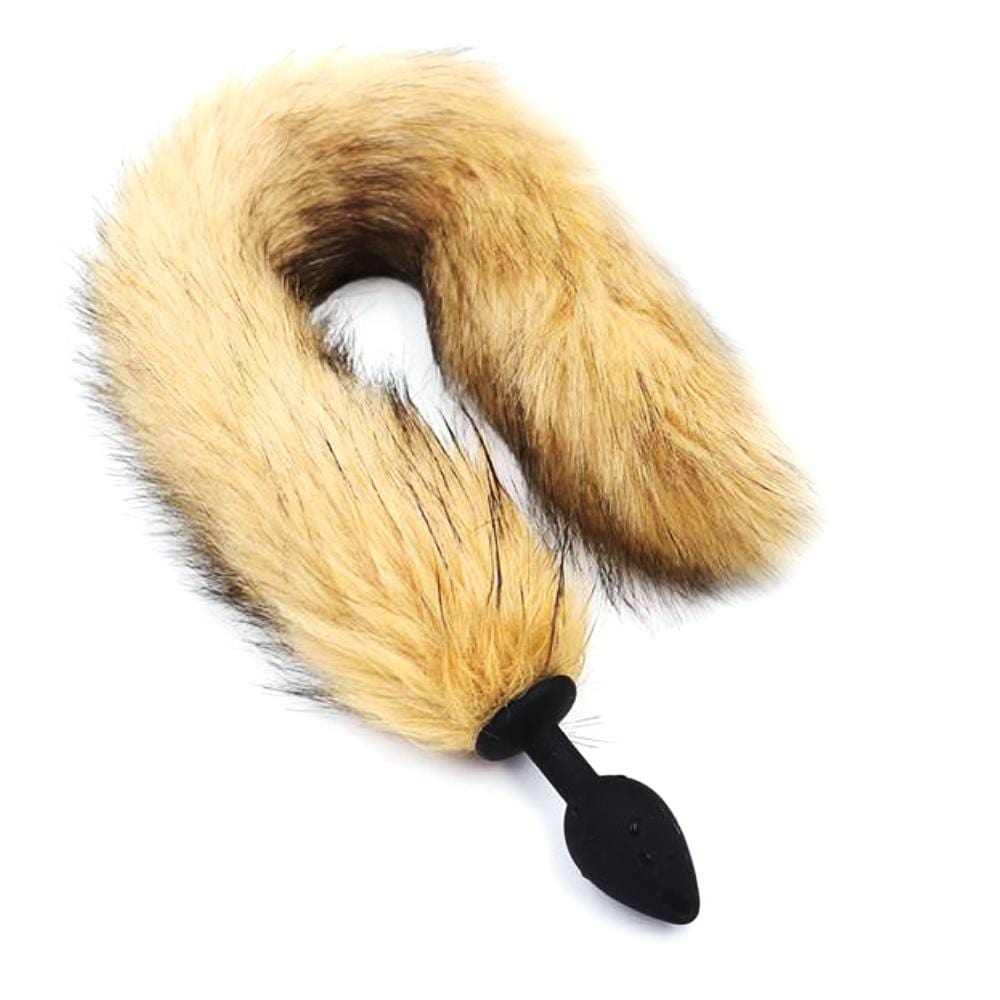 18" Tail Brown Fox Tail Silicone Plug - lovemesexTail Plug