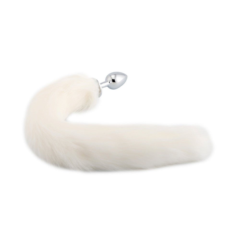 18" White Fox Tail Plug - lovemesexTail Plug