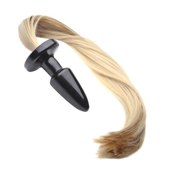 20" Tail Plug Blonde Pony Silicone - lovemesexTail Plug