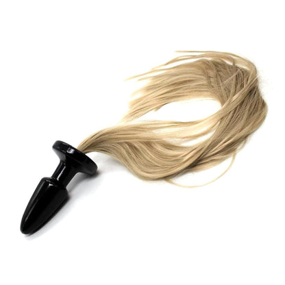 20" Tail Plug Blonde Pony Silicone - lovemesexTail Plug