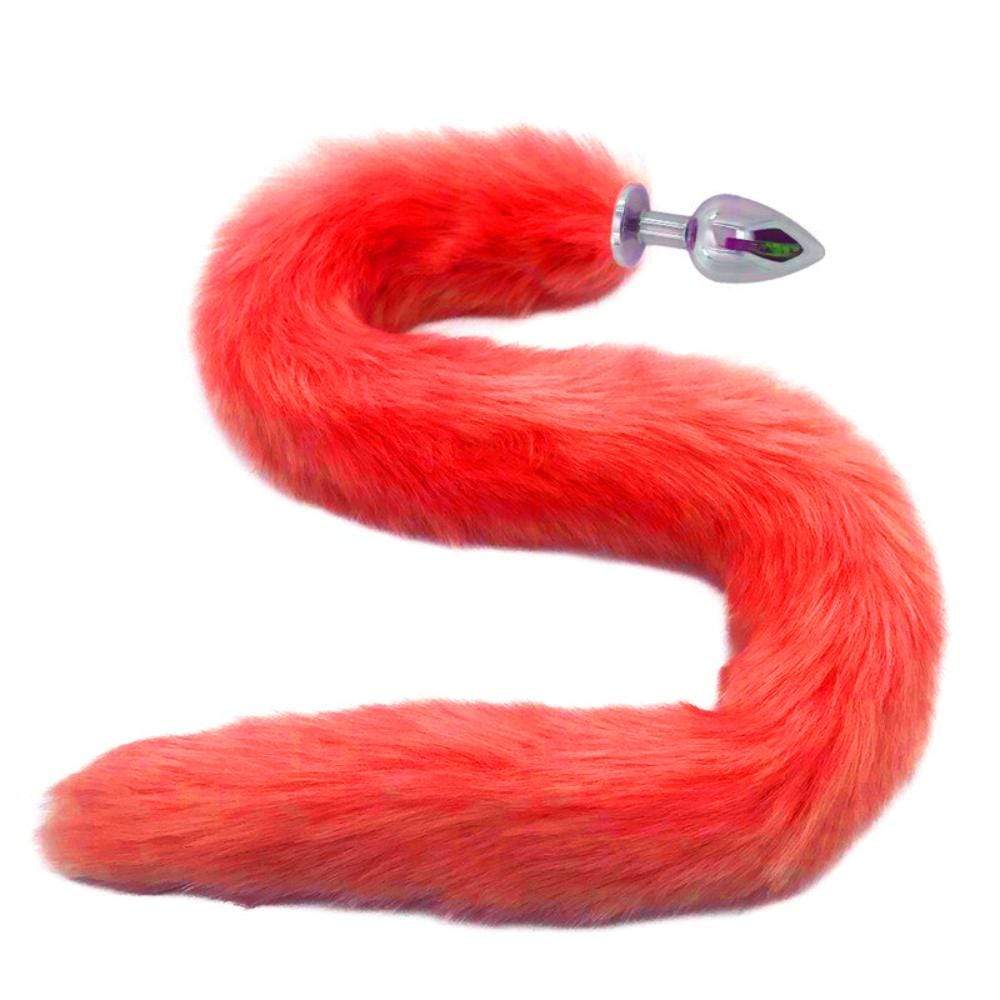 29" Tail Multi Color Cat 3 Stainless steel Plug sizes available - lovemesexTail Plug
