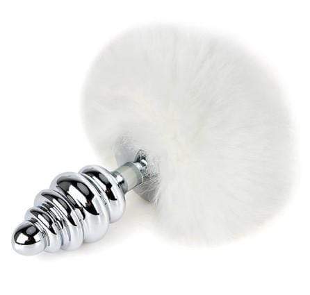 3" Bunny Tail Plug Silicone Metal and Frosted 2 Colors Metal - lovemesexTail Plug