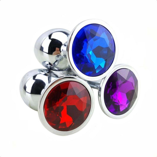 3" Jeweled Metal Plug - 10 Colors Available - lovemesex