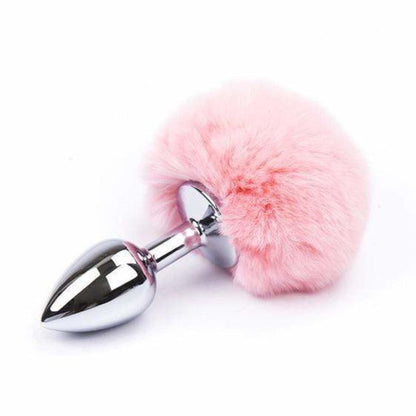 3" Pink Bunny Tail Plug Metal, 3 Sizes - lovemesexTail Plug