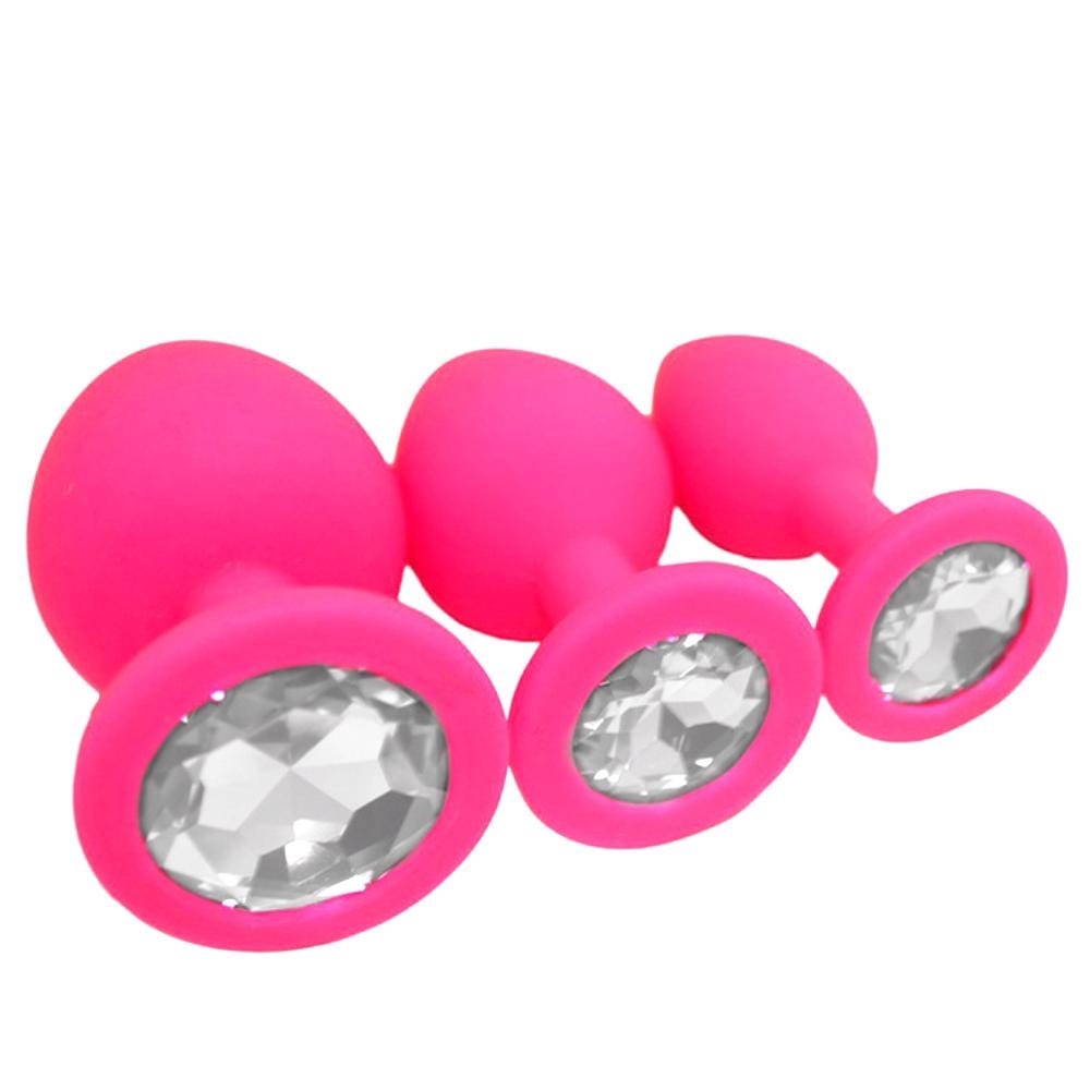 3 Sizes 4 Colors Silicone Plug - 13 Jewel Colors Available - lovemesex