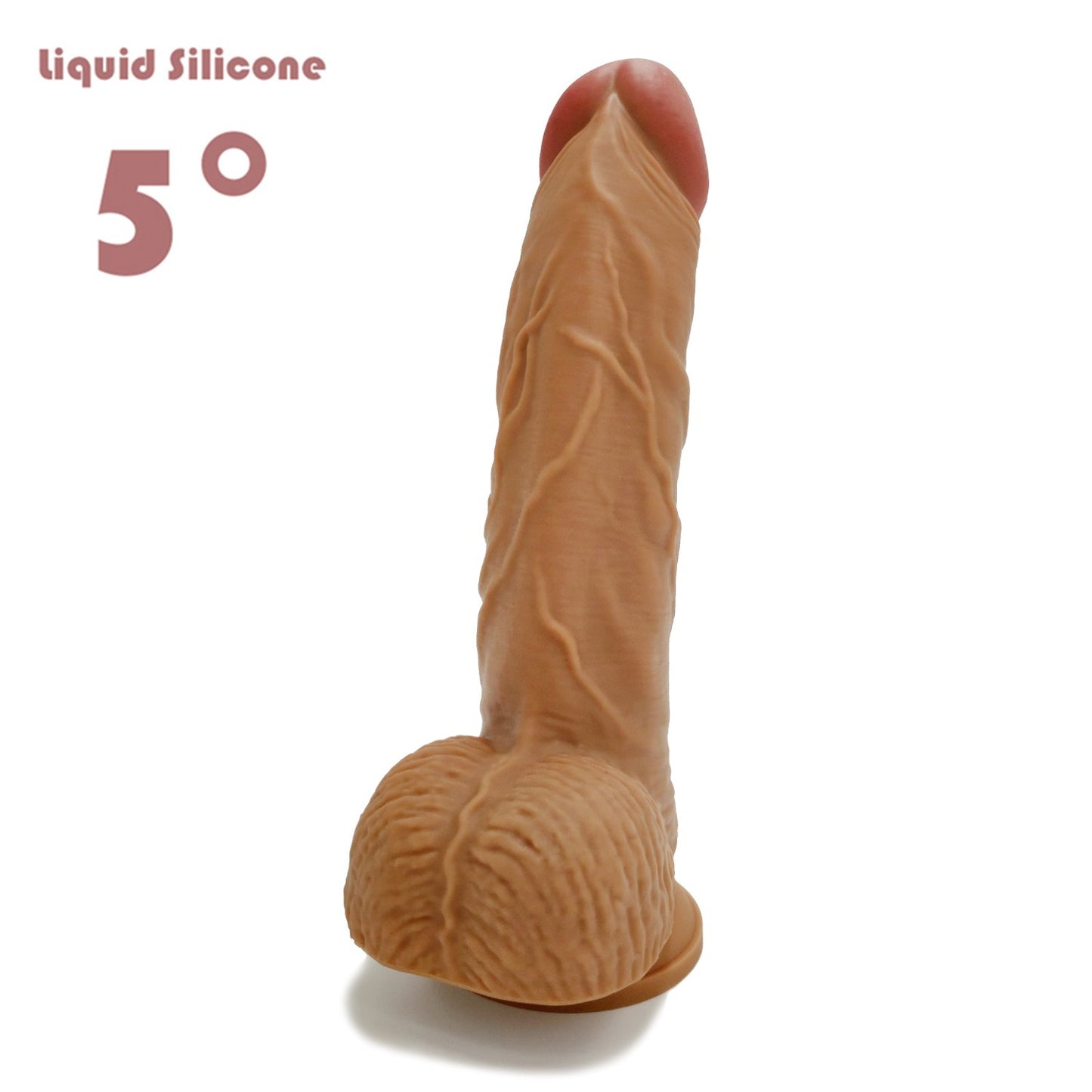 Ultra Liquid Silicone Realistic Suction Cup Dildo with Balls 8.1 Inch-lovemesex.myshopify.com