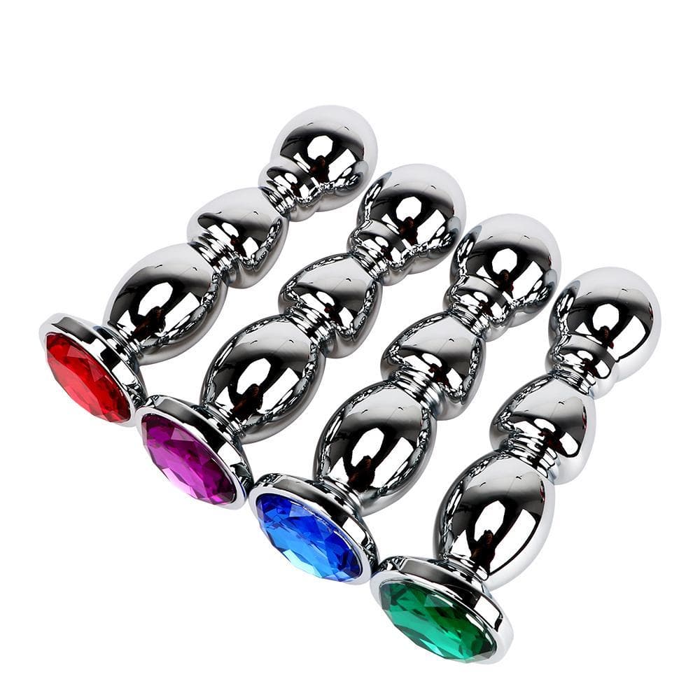 4 Colors Jeweled 5" Stainless Steel with Ball-shaped Head Plug - lovemesex