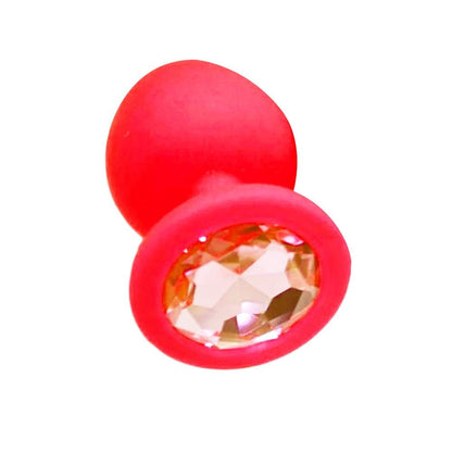 4 Random Colors Small 3" Silicone Jeweled Plug - lovemesex