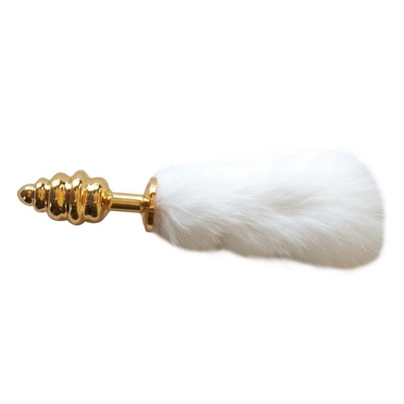 5" animal 4-colored Tail Plug Spiral Golden - lovemesexTail Plug