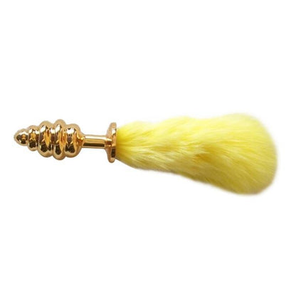 5" animal 4-colored Tail Plug Spiral Golden - lovemesexTail Plug