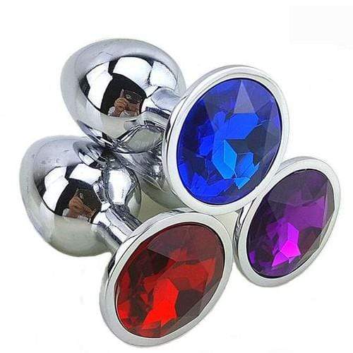 8 Colors Jeweled 3" Metal Plug - lovemesex