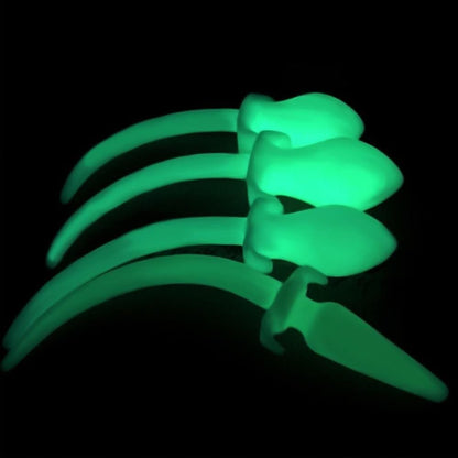 8" Dog Tail Plug Glow in the Dark Silicone - lovemesex