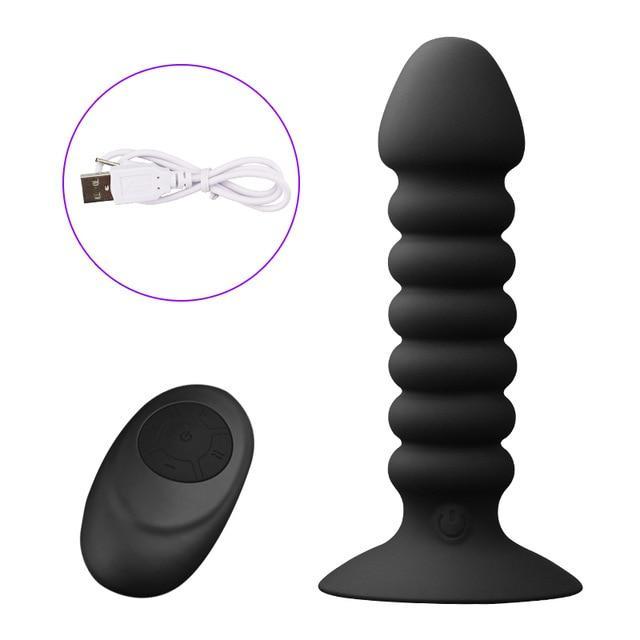 Remote Control Anal Plug Bead Dildo Vibrator Suction Cup - lovemesex Remote Control Anal Plug Bead Dildo Vibrator Suction Cup - lovemesex