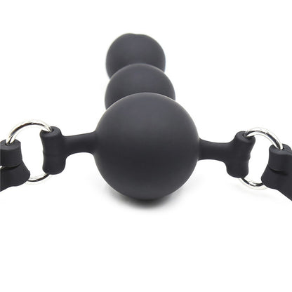 Mouth Silicone Double-Ball Plug Lengthens Round Gag