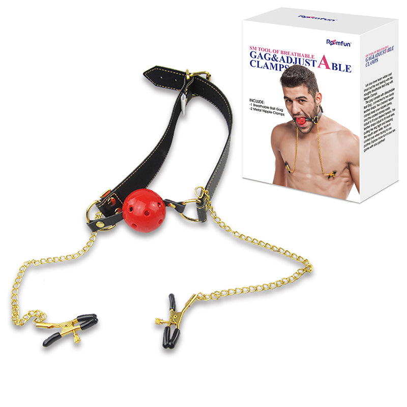ROOMFUN PR-006 SM tool of Breathable Gag & Adjustable Clamps
