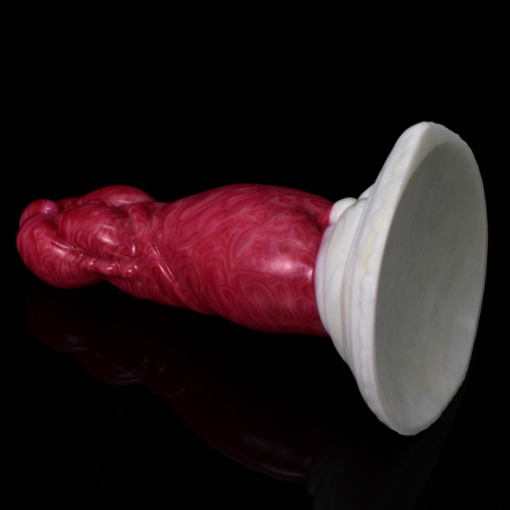 Monster Big Belly Glossy Swirly Patterns Silicone Dildo With Suction Cup