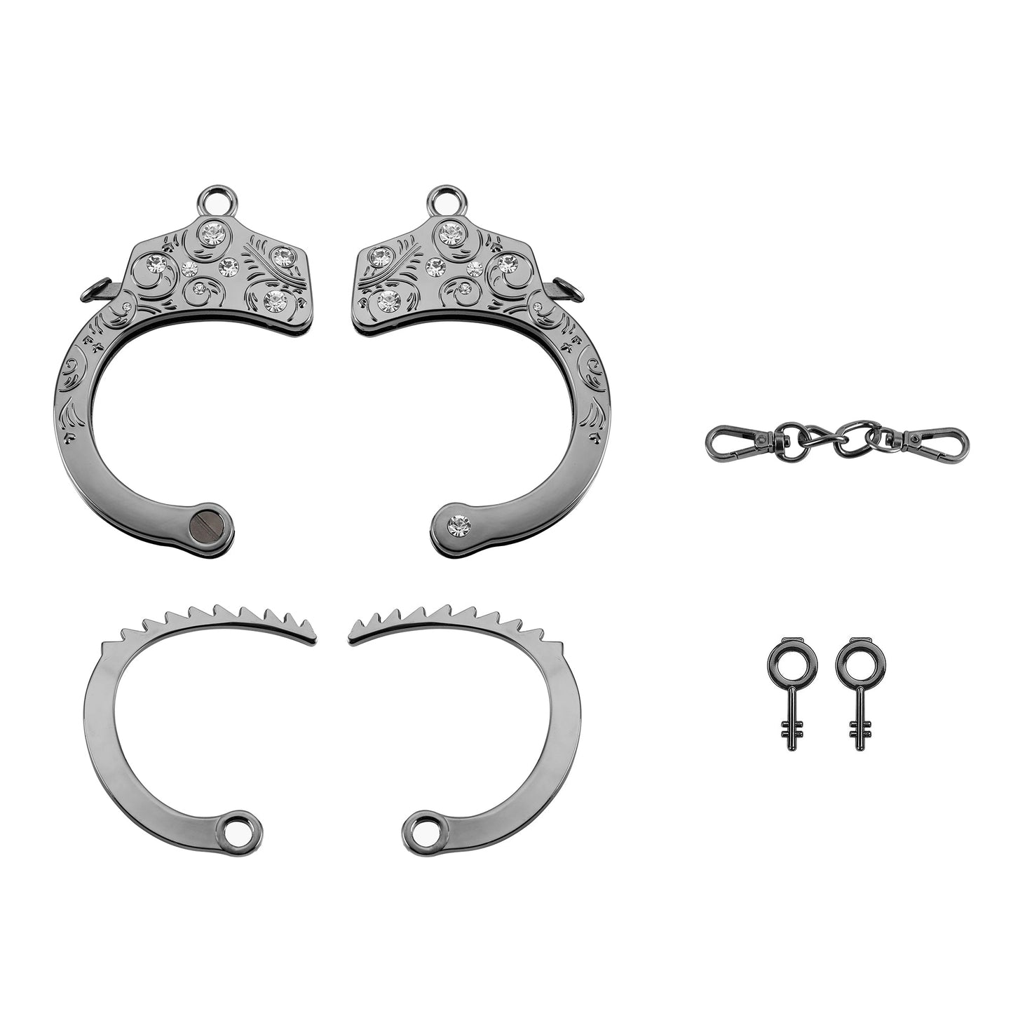 ROOMFUN ZW-027 SM Metal Diamond Fetish Restraint Handcuffs