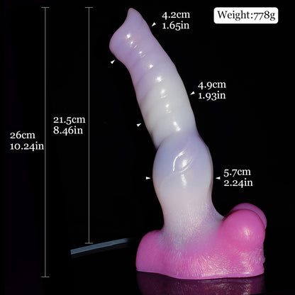 Thick Ejaculation Dildo Jellyfish Color Werwolf Dildo Syringe With Suction Cup