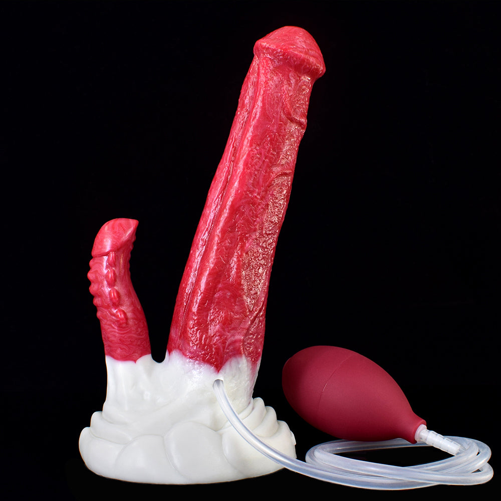 Thick Horse Squirting Dildo with Suction Cup Long Beast Double Head
