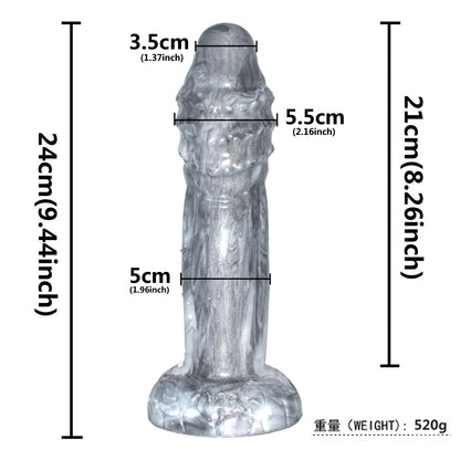 Silver Masturbation Stick Liquid Silicone Artificial Dildos